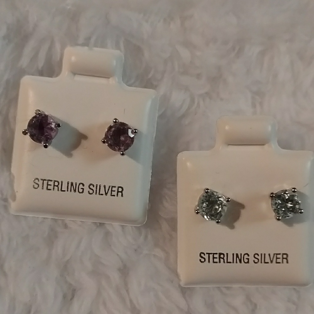 Gemstone earrings set in Sterling silver
